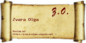Zvara Olga névjegykártya